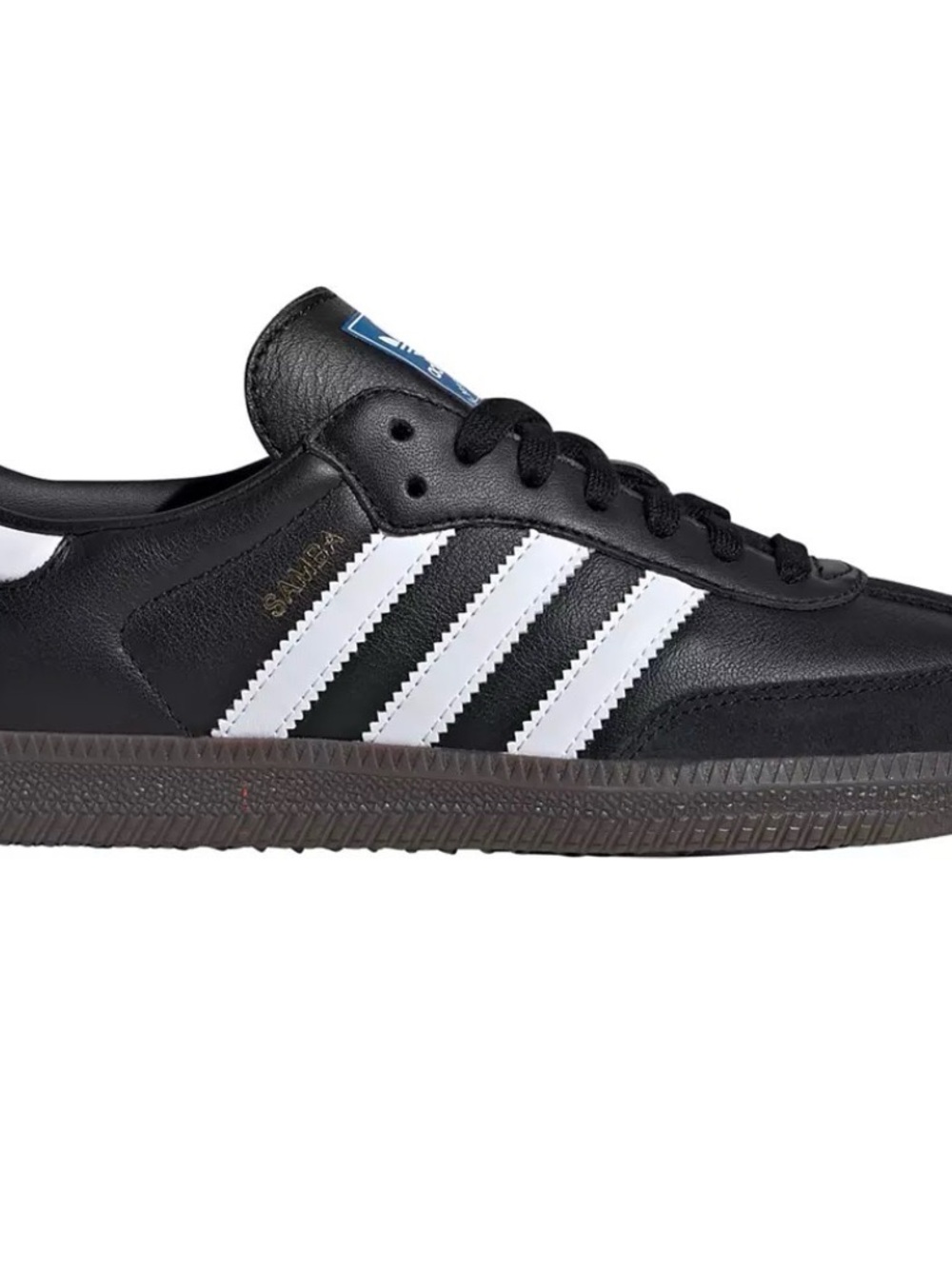 adidas Black Leather Samba Sneaker with White Stripes